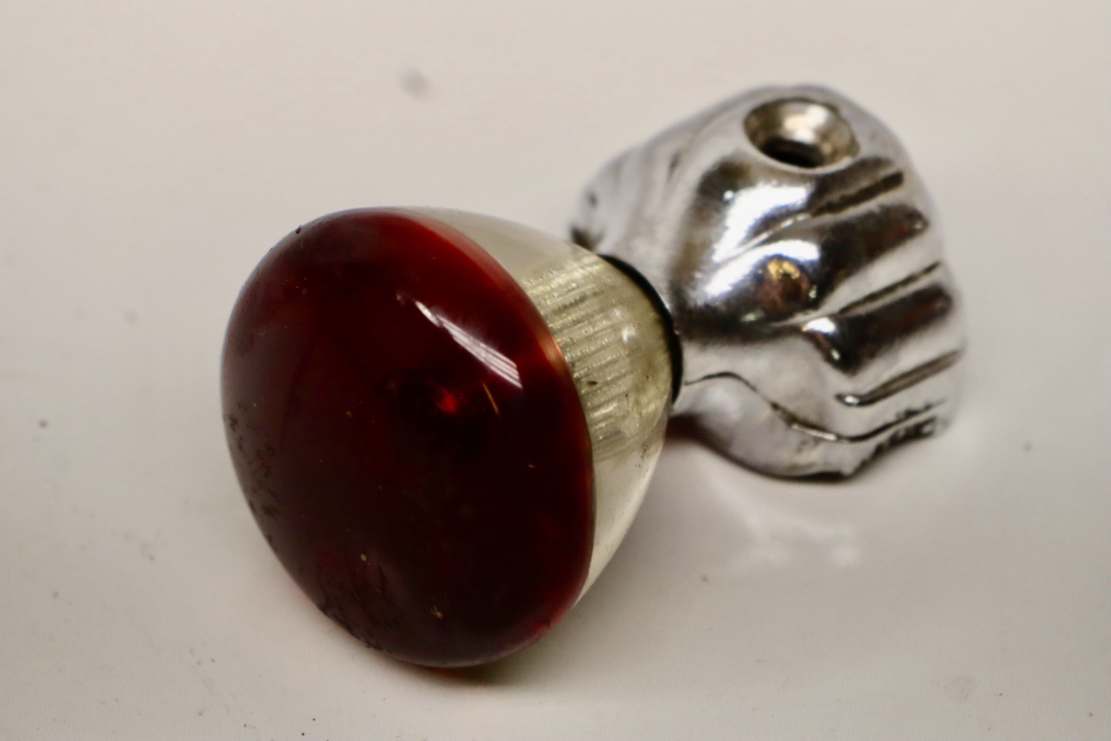 Vintage Casco Lucite Two-Tone Steering Wheel Suicide Knob**MISSING MOUNT**