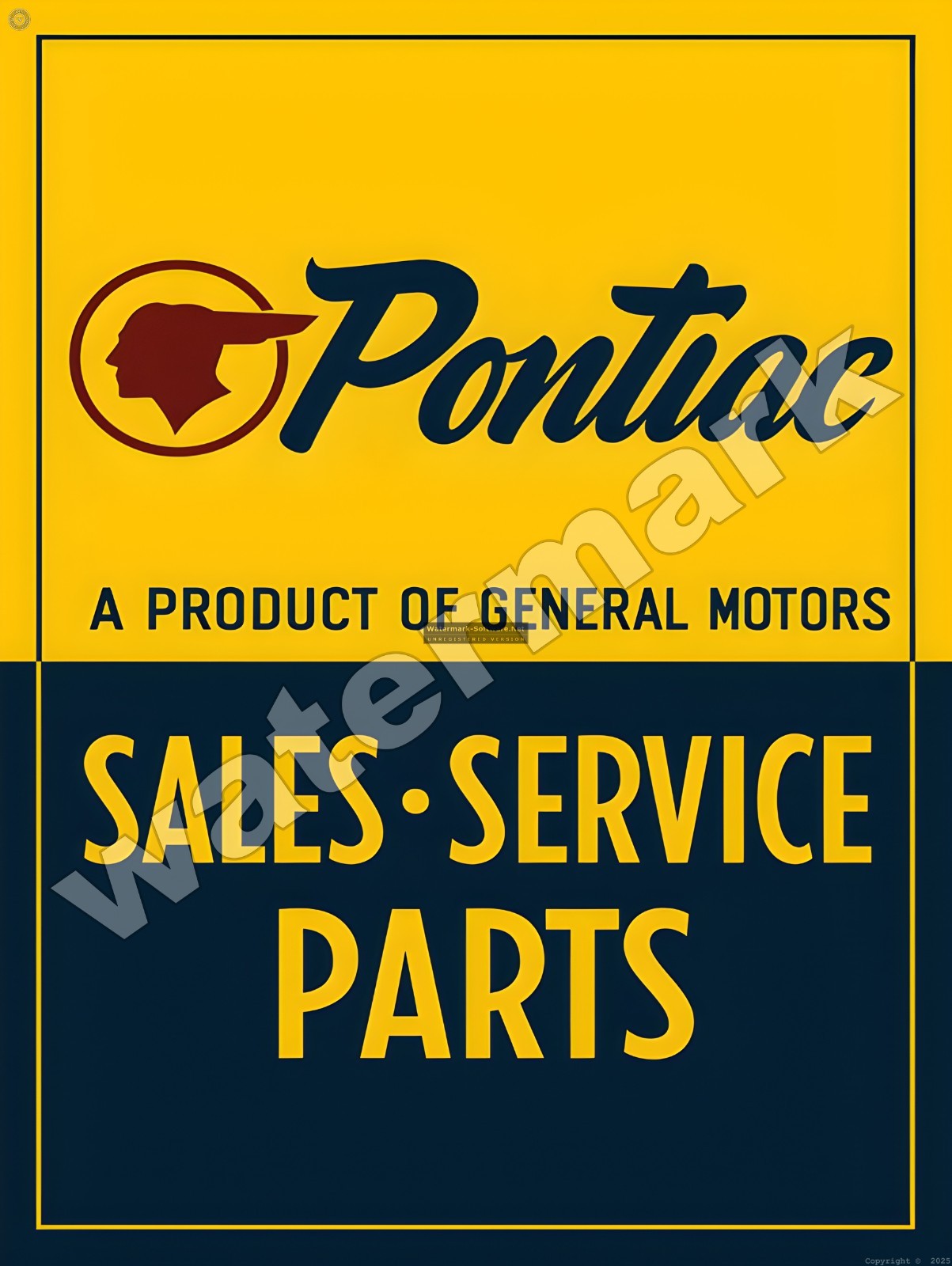 Pontiac Sales and Service  Metal Sign 9\