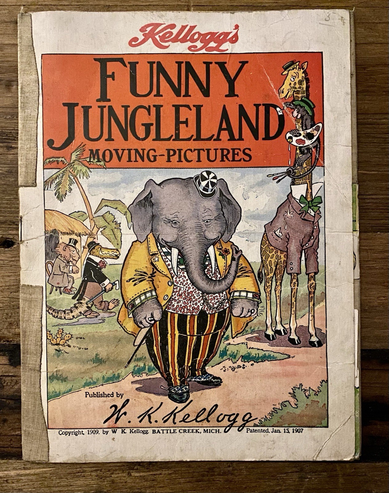Vintage Kellogg's Funny Jungleland Moving-Pictures Book 1909 Vintage Kellogg's Funny Jungleland Moving-Pictures Book 1909