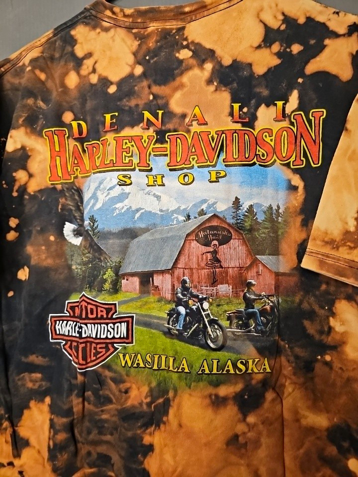 2004 Harley-Davidson DENALI WASILLA AK Mens LARGE Tye Dye Authentic Vintage