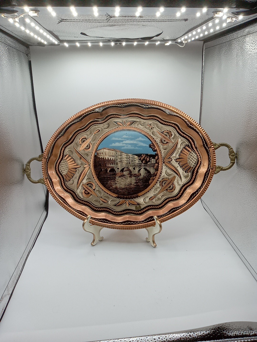 20 X 12 Inch Oval Copper SARAJEVO souvenir Wall Hanging 20 X 12 Inch Oval Copper SARAJEVO souvenir Wall Hanging