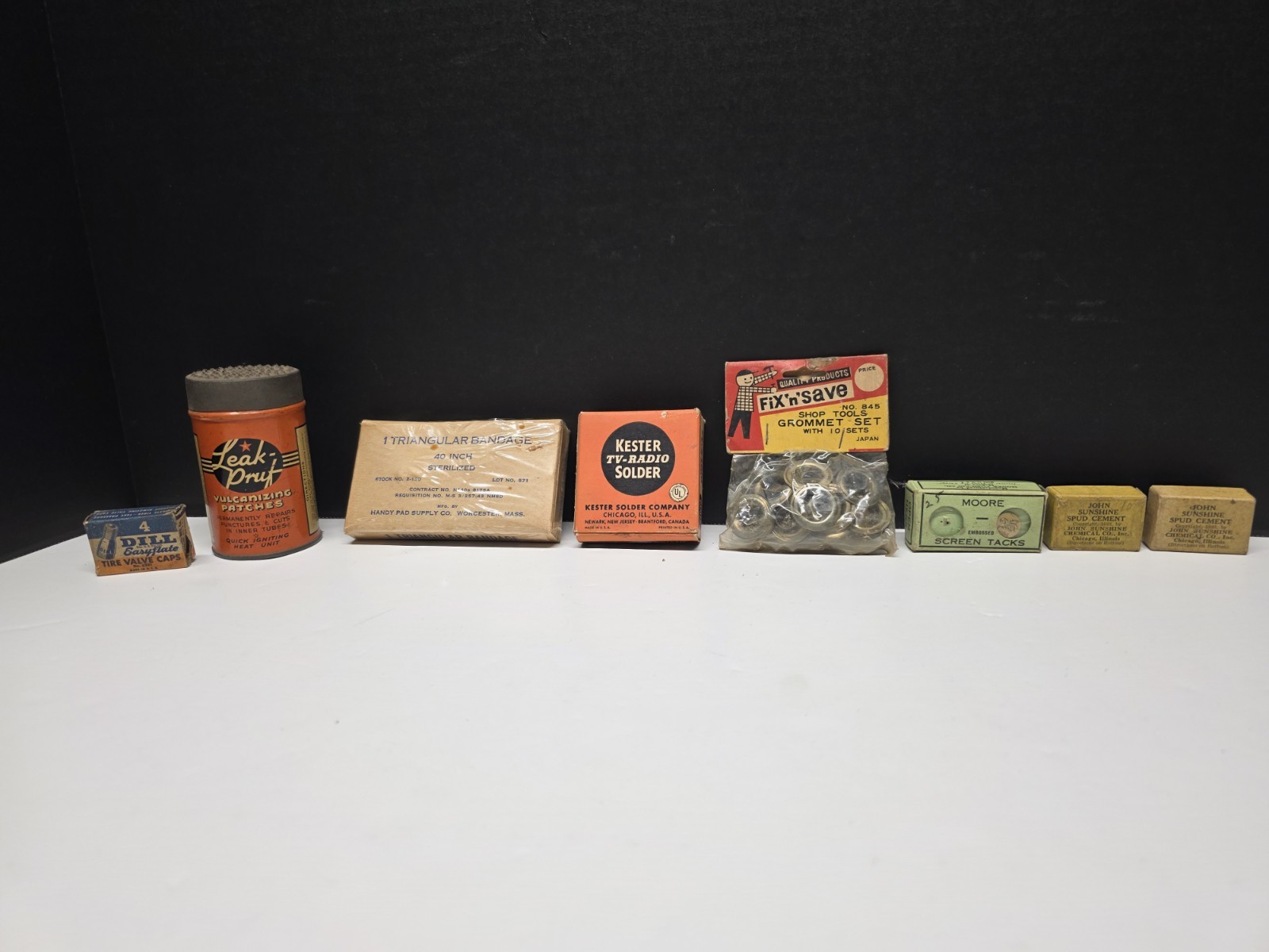 Misc. Lot of Vintage Household Tins Boxes Sealed And Most Full