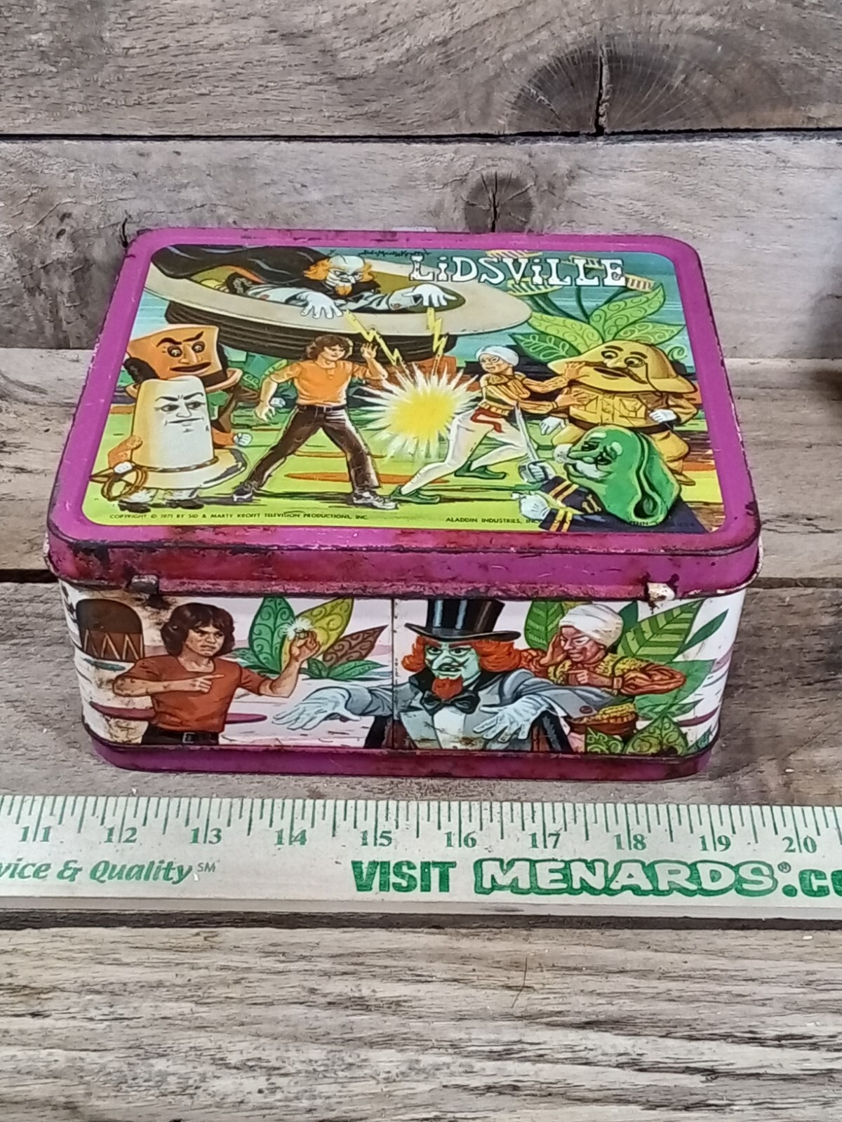 Vintage 1971 Lidsville Metal Lunchbox Sid And Marty Krofft No Thermos Vintage 1971 Lidsville Metal Lunchbox Sid And Marty Krofft No Thermos