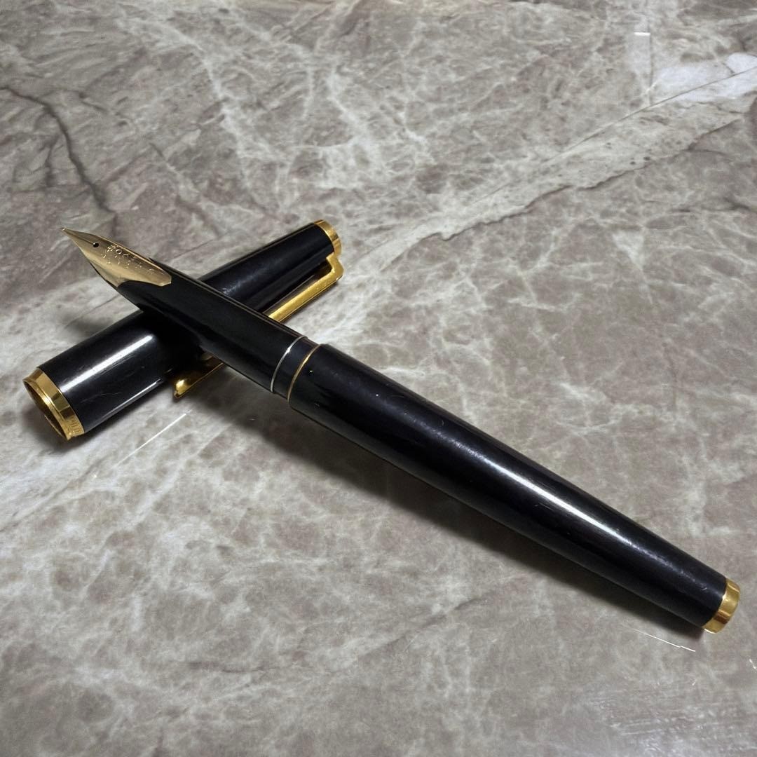 PILOT Custom K Series Fountain Pen- 14K Inlaid M, 1976 Made Black Gold