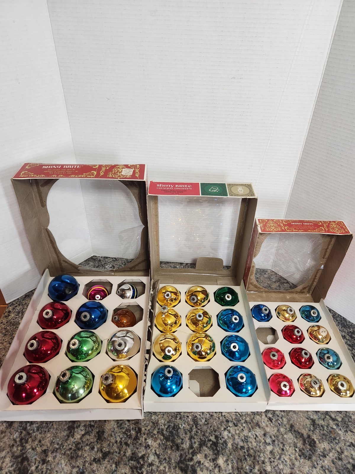 Lot Of 34 Vtg Mercury Glass Mixed Ornaments Shiny Brite Made USA Christmas *Read