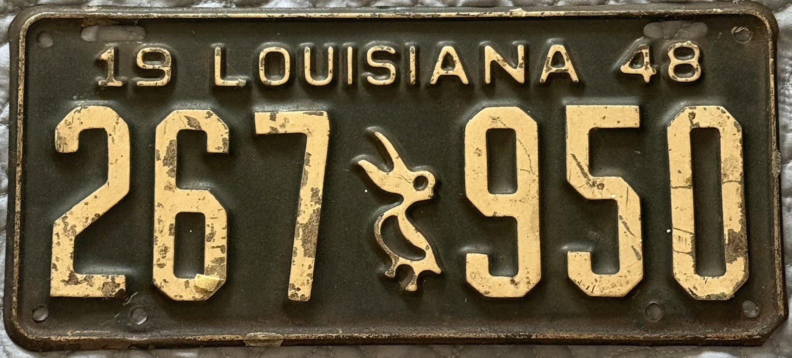 Vintage 1948 Louisiana Pelican License Plate 267 950