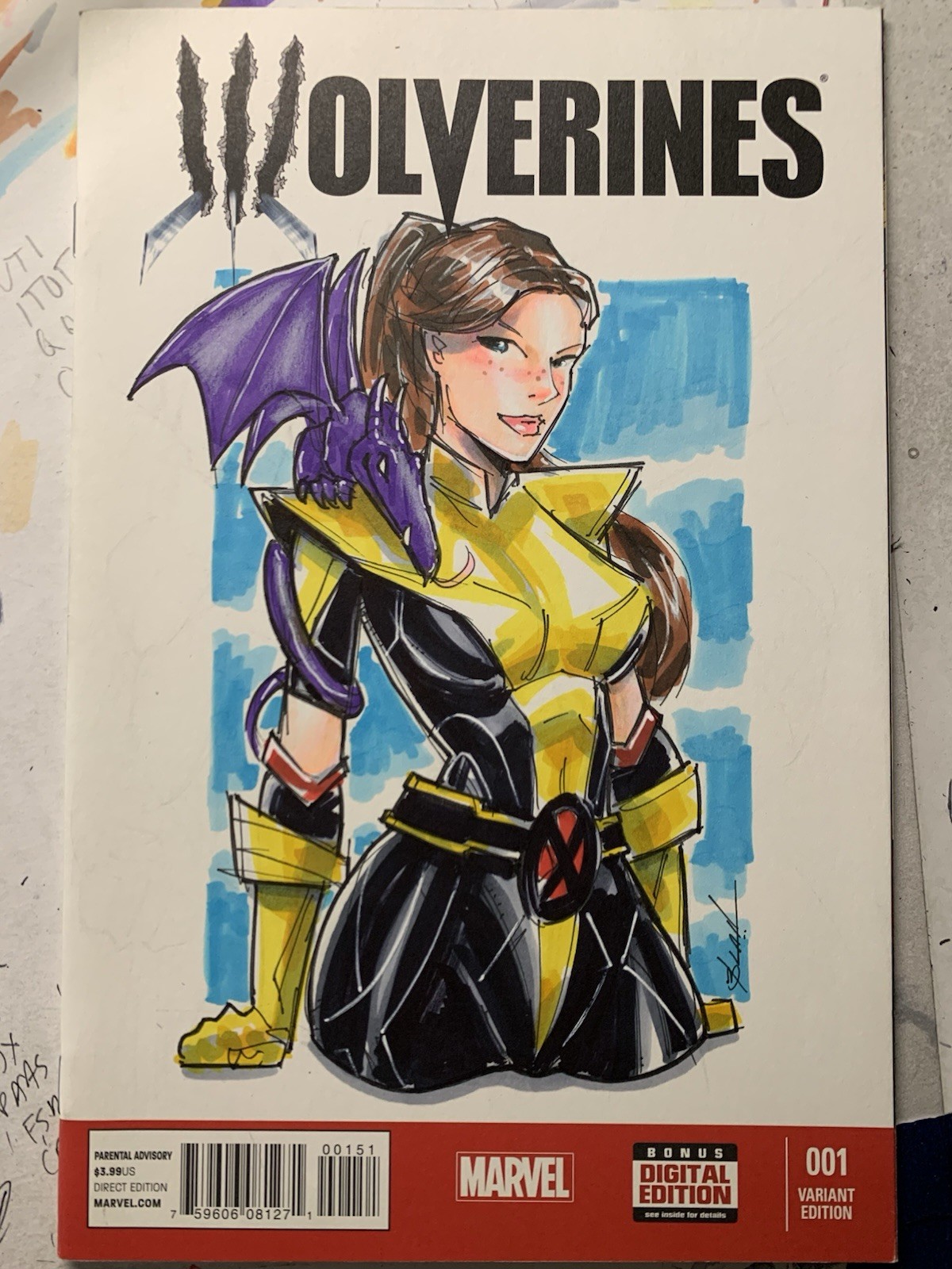 Wolverines 1 Original Sketch Cover Variant Kitty Pryde