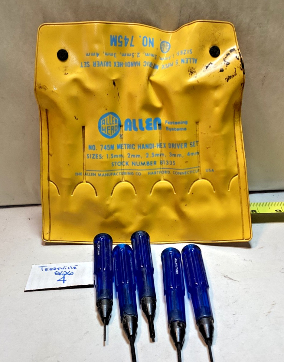 Vintage Allen #745M metric handy-hex drive set USA