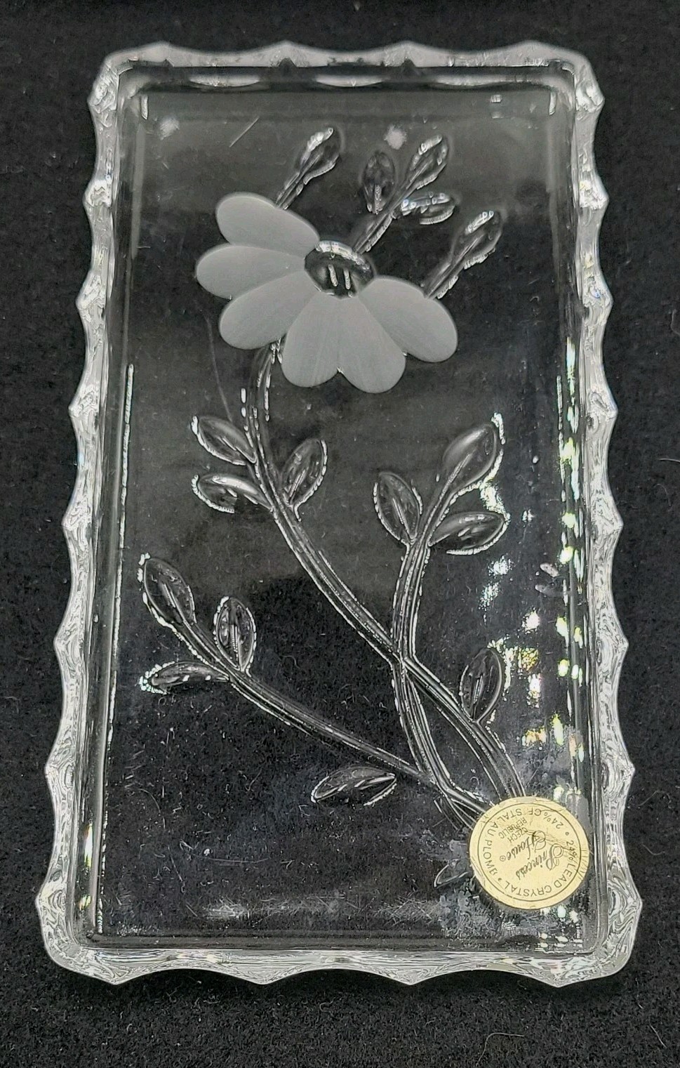Princess House Heritage Romance Collection Crystal Vanity Tray 7” x 3 1/4” #806