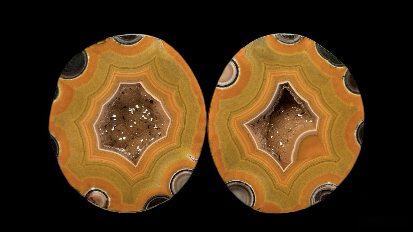 Polished Fighting Blood Chinese Agate Pair