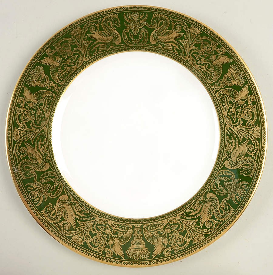 Wedgwood Florentine Dark Green Rim  Dinner Plate 785752