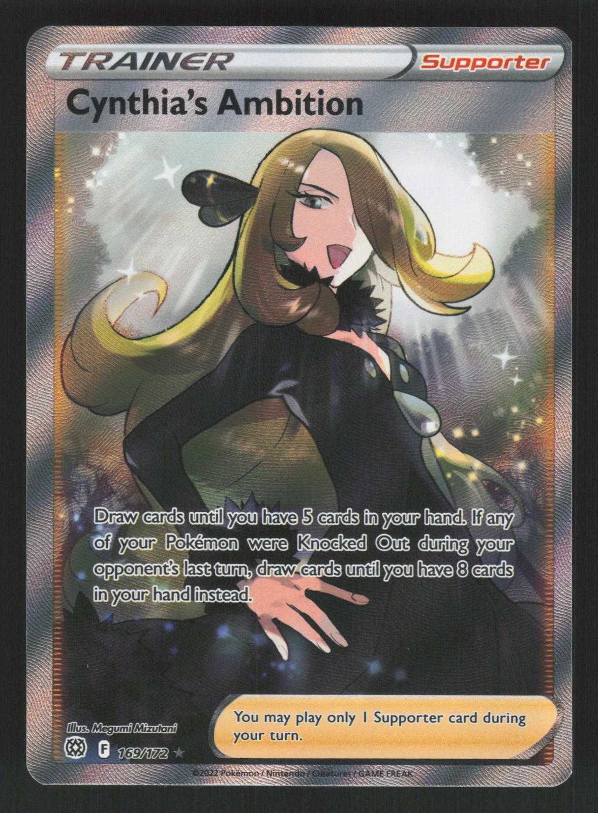English NM Cynthia\'s Ambition (Full Art) 169/172 SWSH09 Holofoil Pokemon English NM Cynthia\'s Ambition (Full Art) 169/172 SWSH09 Holofoil Pokemon