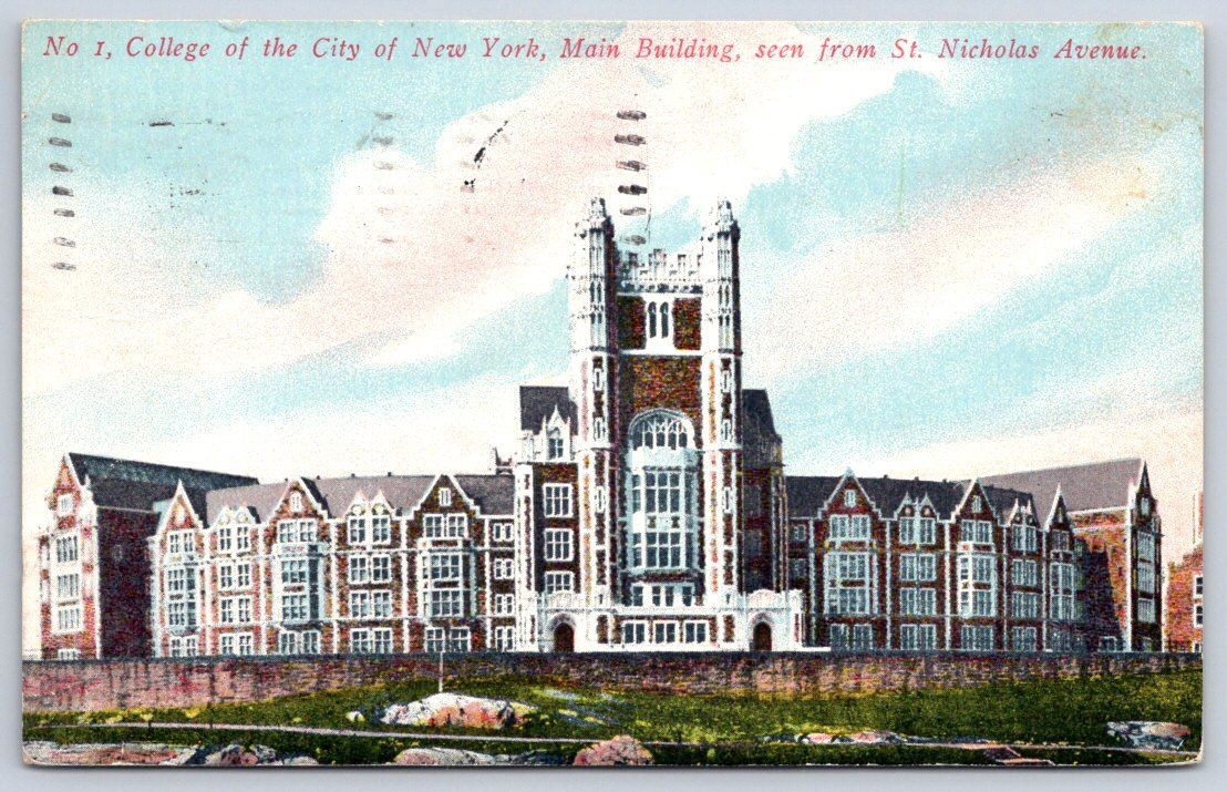 Antique NEW YORK City Postcard NEW YORK Main Building Ccny 1909