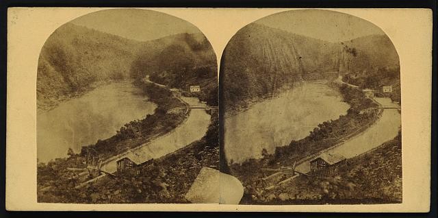 Photo:Pack Saddle Pennsylvania River Landscape Stereograph c1861 East View