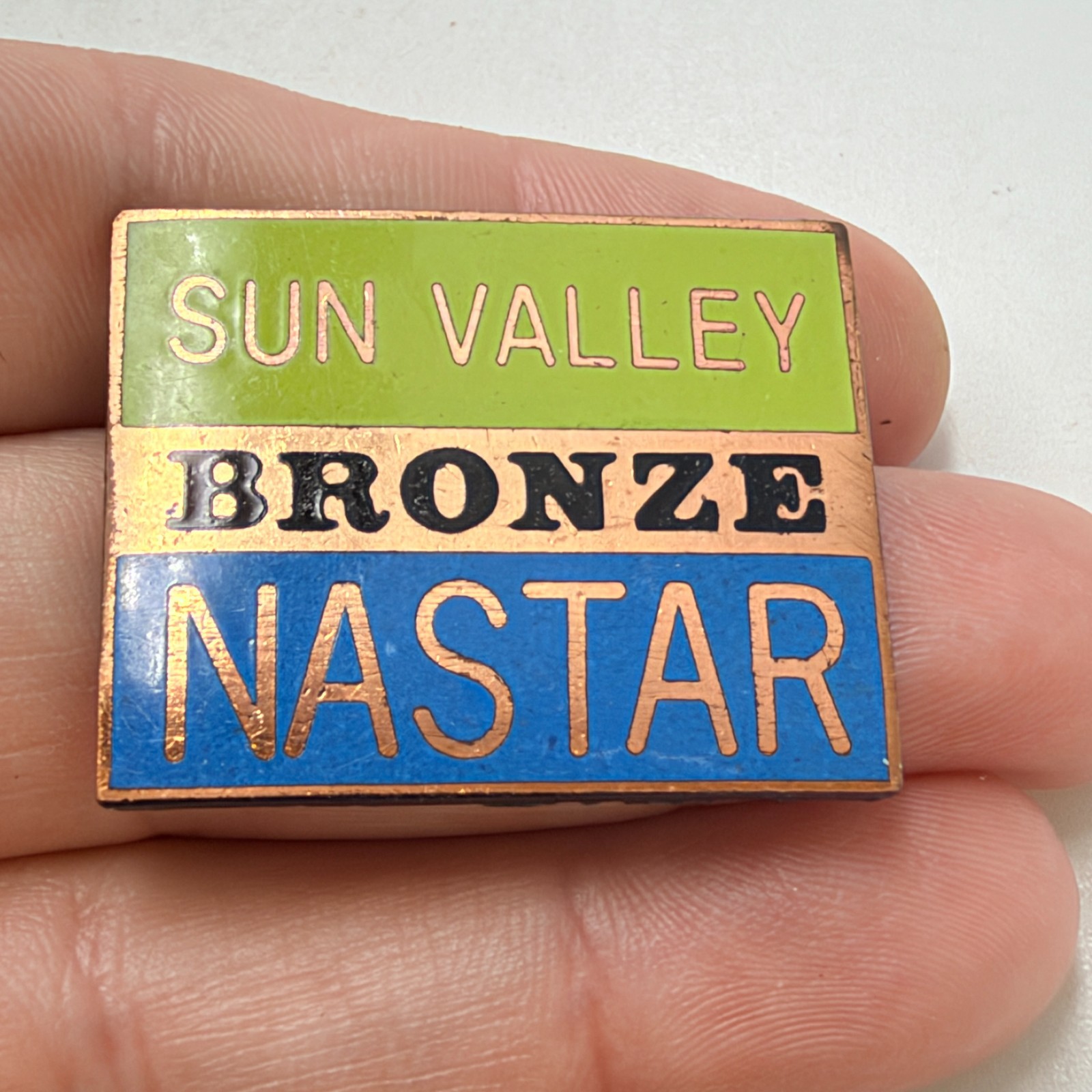 Sun Valley Bronze Nastar Lapel Pin Idaho Ski Racing Award Skiing Badge Vintage