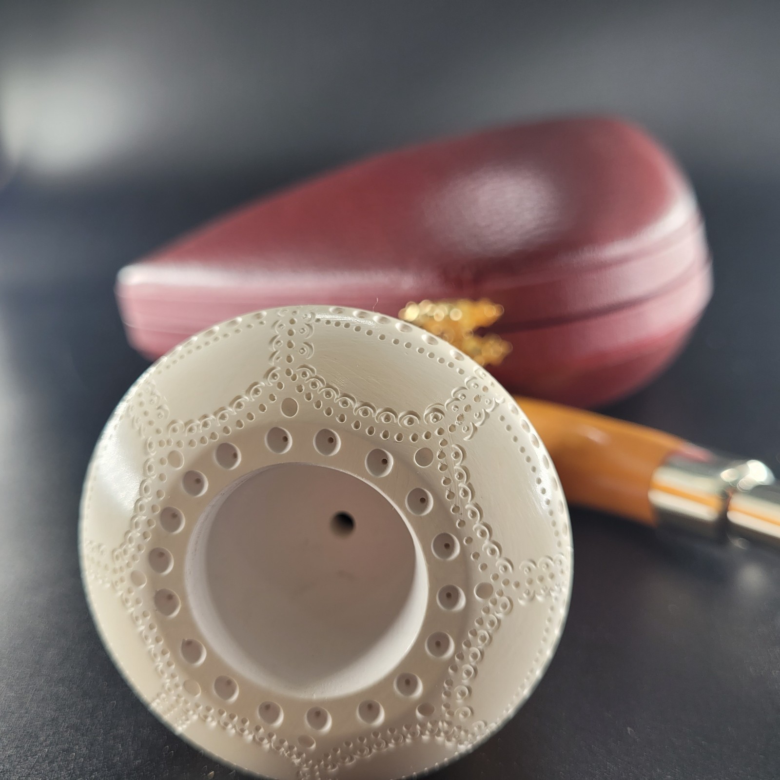 Intricate hand carved REPLACEMENT block meerschaum bowl for all Calabash Pipes10