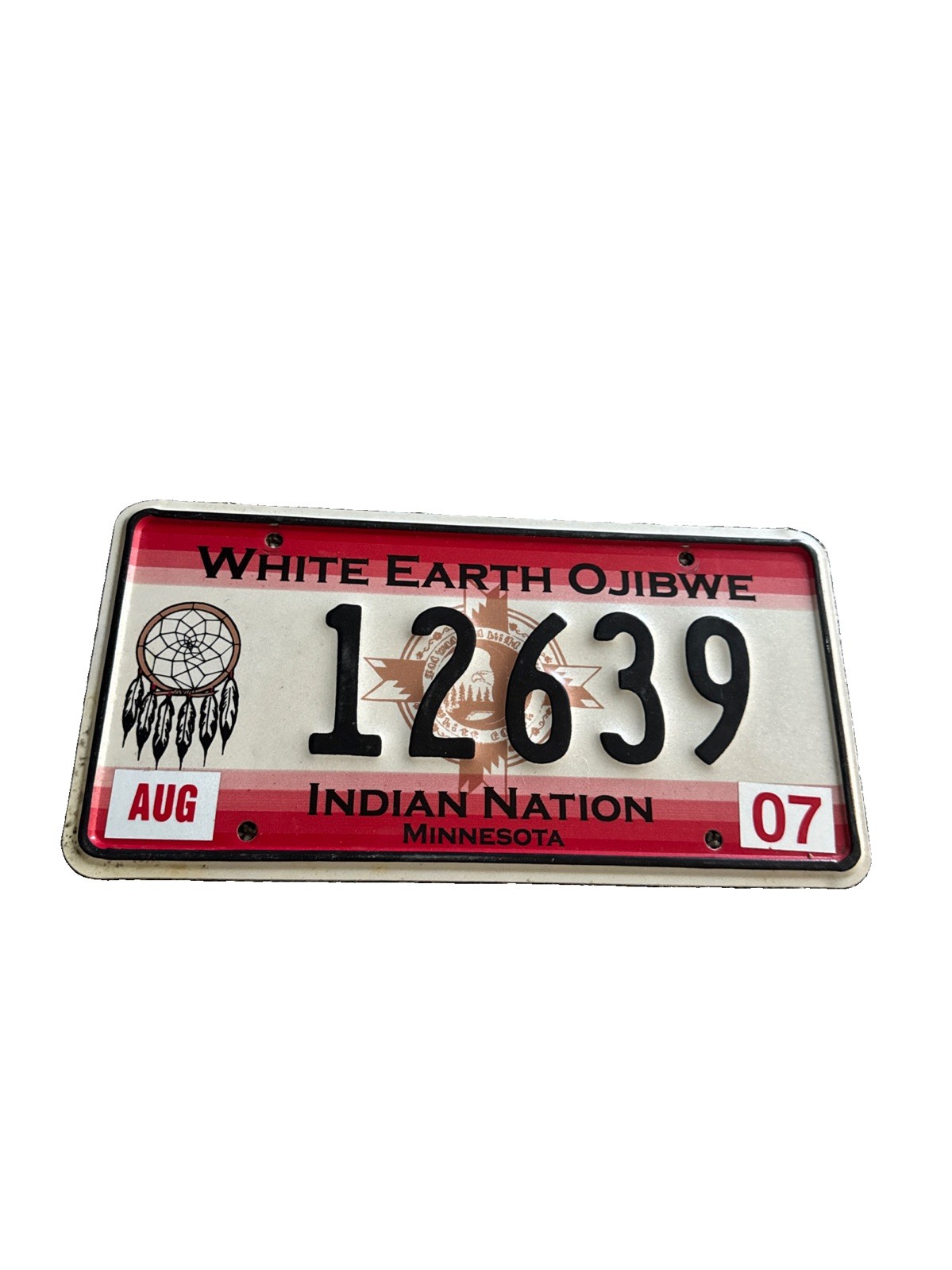 Minnesota White Earth Ojibwe Indian Nation License Plate Minnesota White Earth Ojibwe Indian Nation License Plate