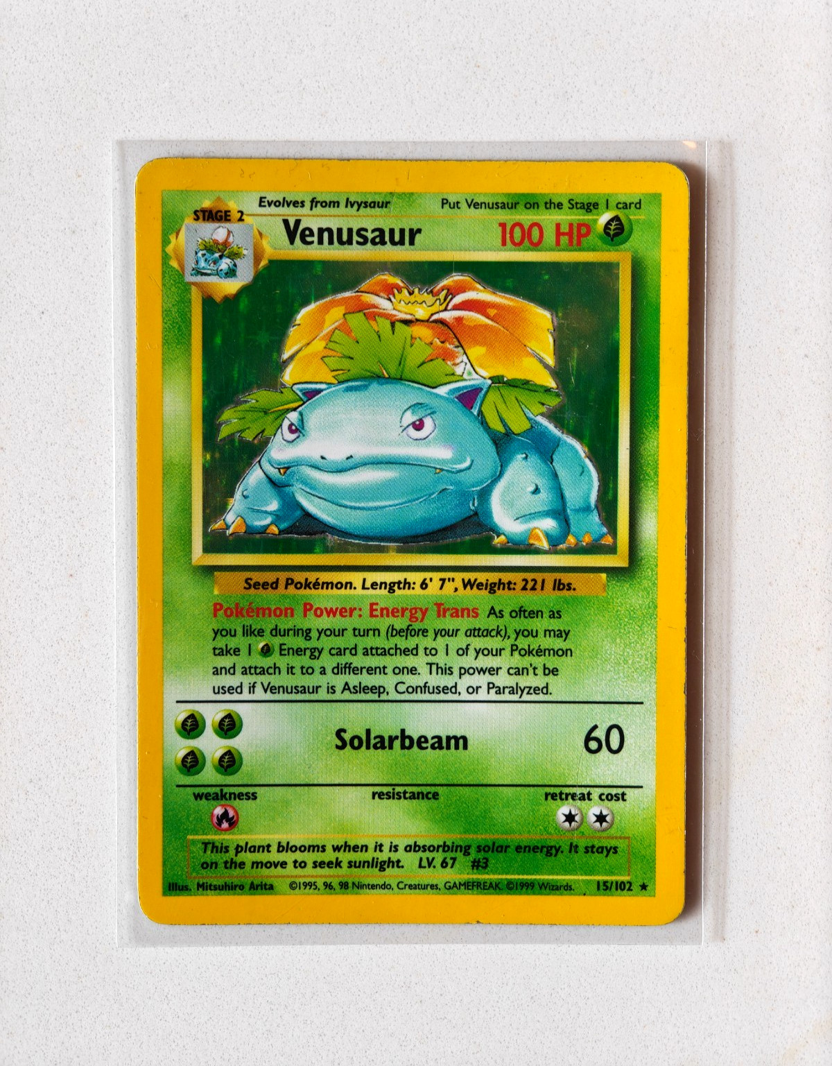 1999 Venusaur ⭐️ 15/102 Holo Rare Base Set Vintage WOTC Unlimited Pokemon LP
