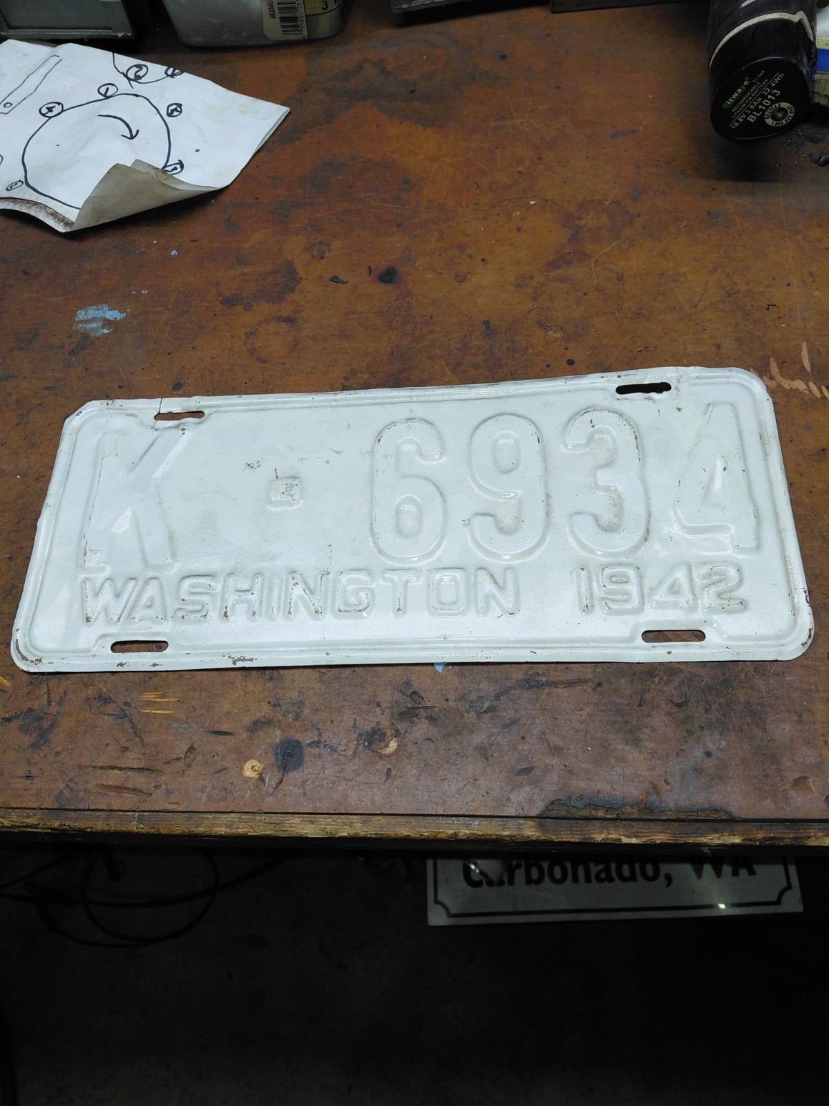 1942 Washington State Automobile License Plate
