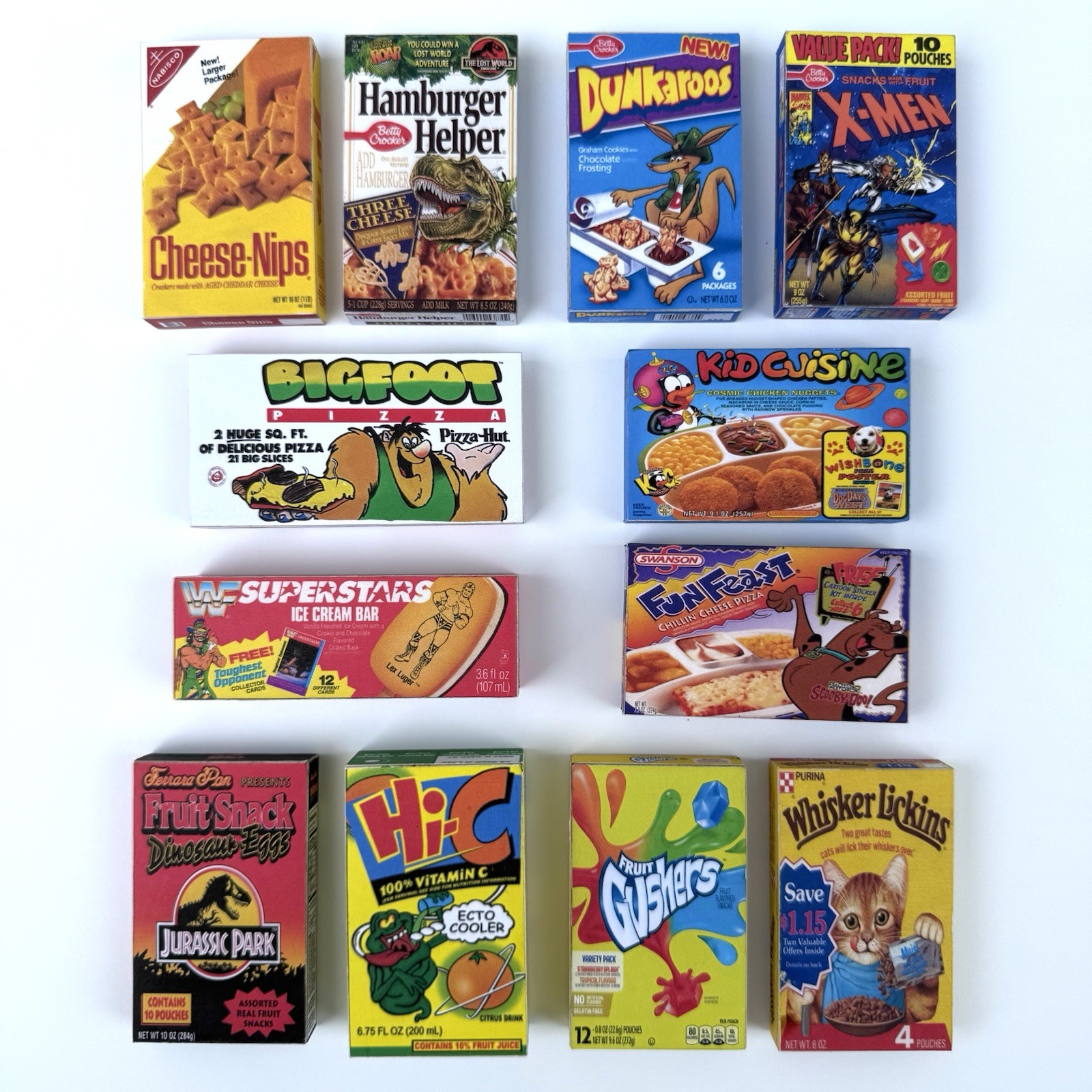Vintage Retro 80's 90's Food Packaging 3D Refrigerator Magnets Foodie Gift