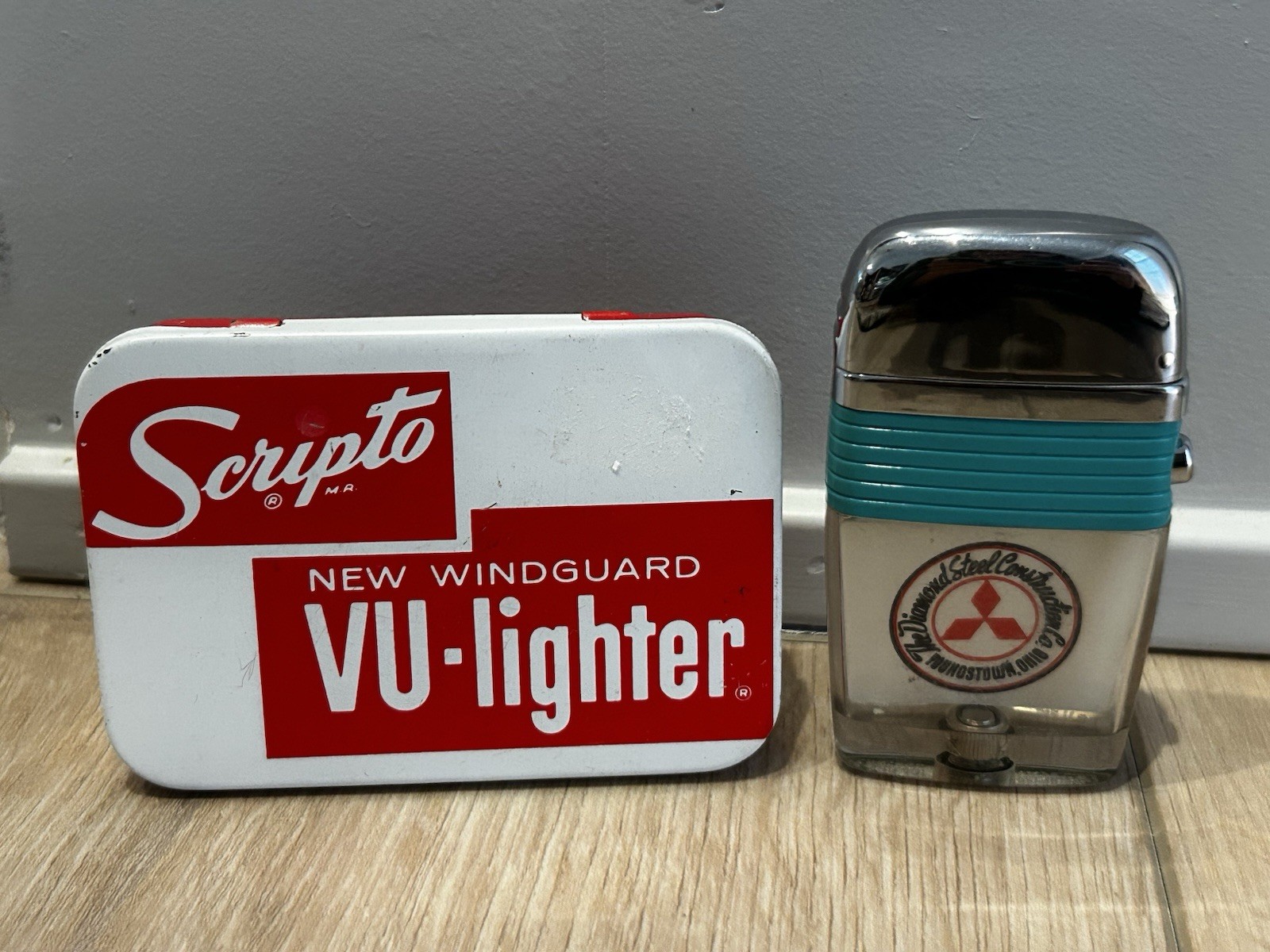 VTG Scripto New Windguard VU-lighter Diamond Steel Construction With Box