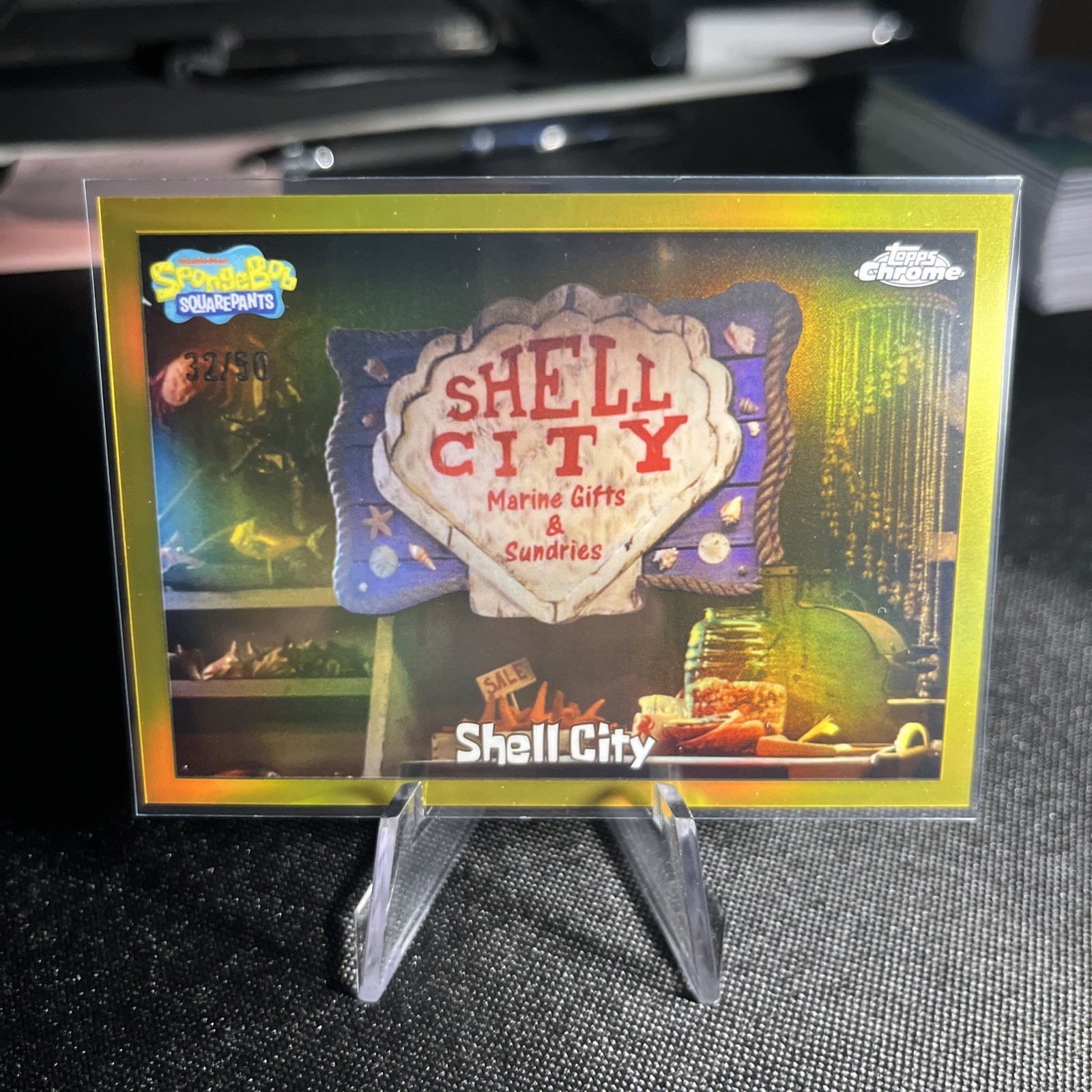 2025 Topps Chrome SpongeBob Squarepants Shell City TRUE Gold Refractor #/50