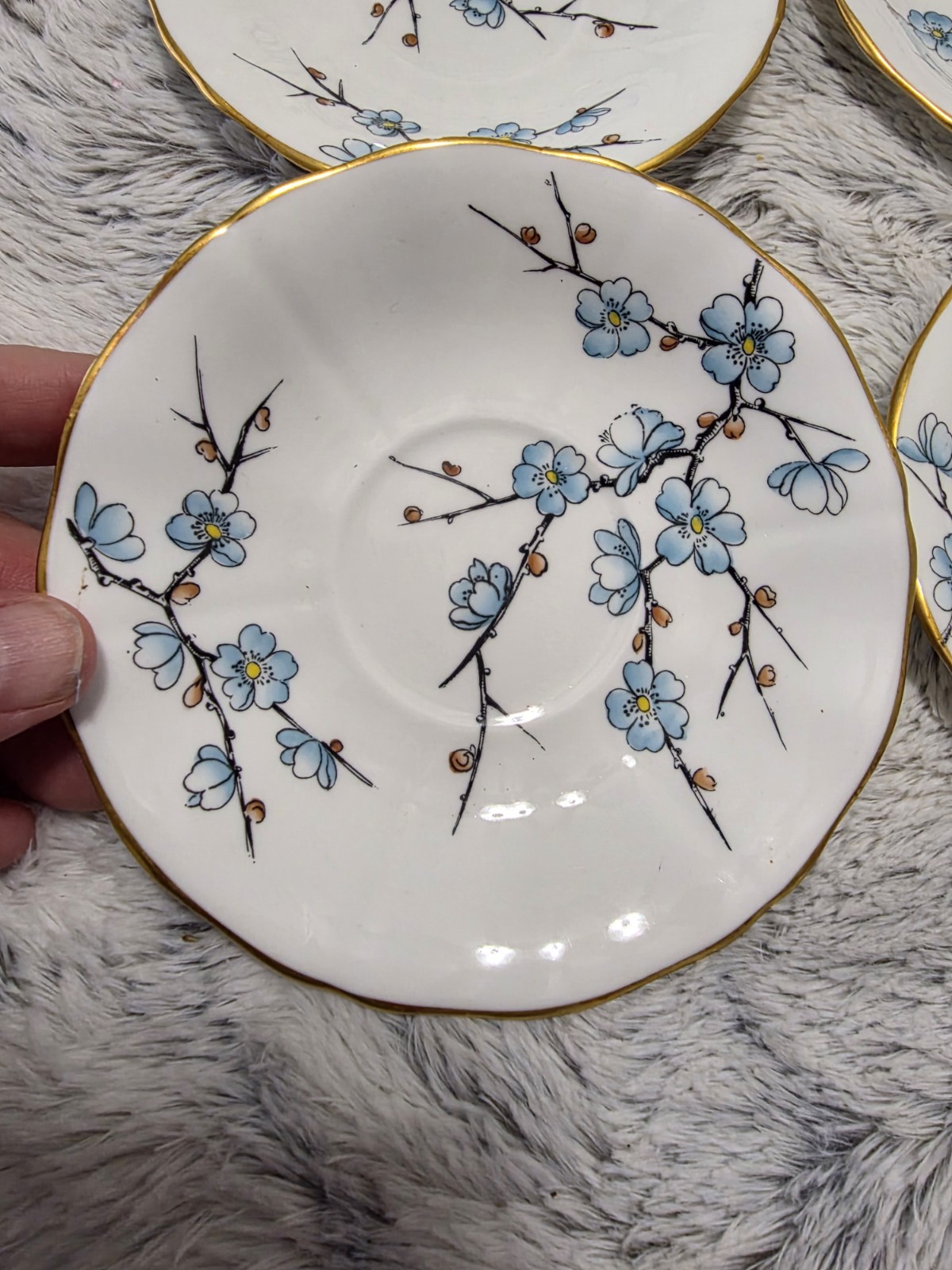Vintage ADDERLEY, English Bone China (9) Saucers, Gold Gilded, 5.5 Vintage ADDERLEY, English Bone China (9) Saucers, Gold Gilded, 5.5