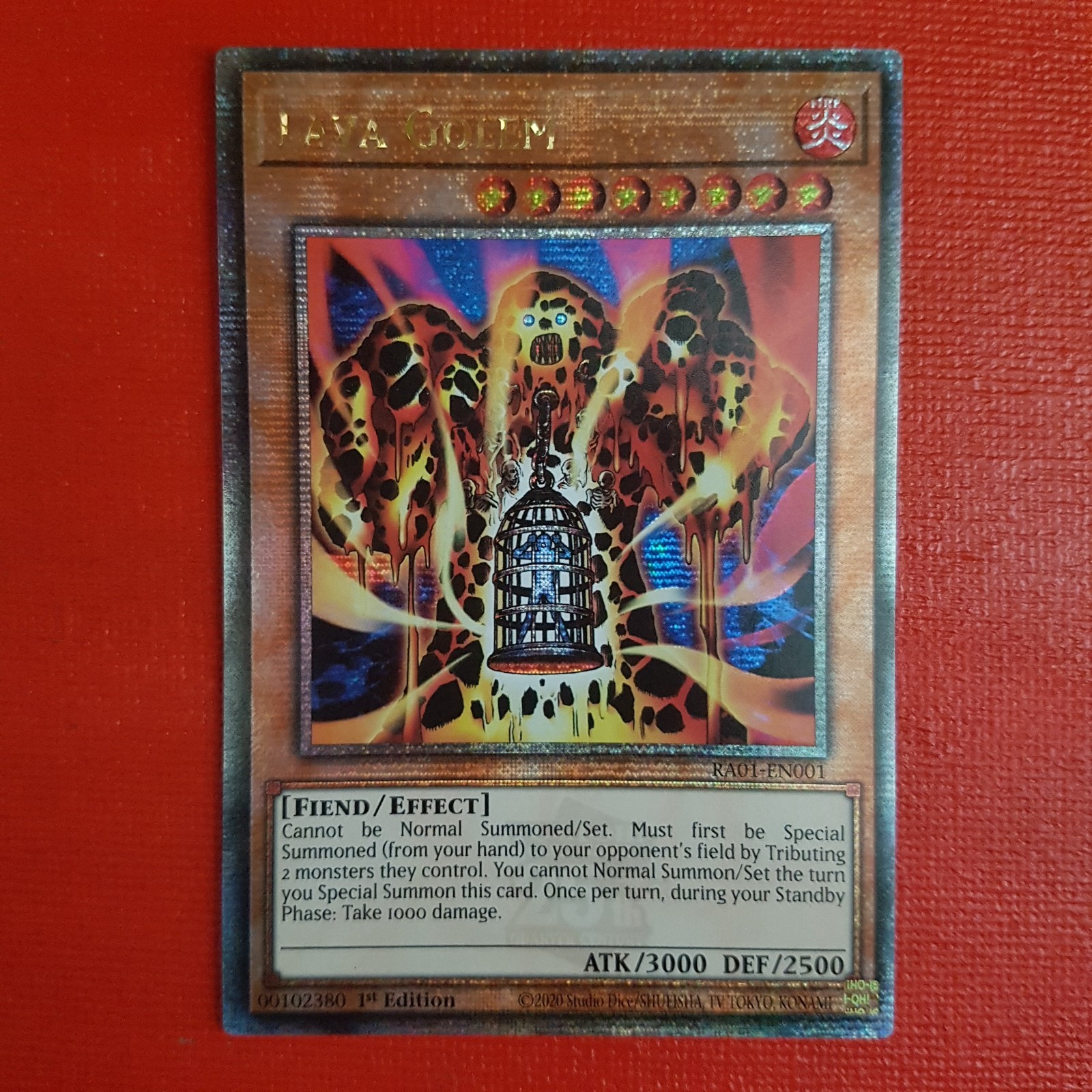 Yugioh Lava Golem RA01-EN001 1st Edition Quarter Century
