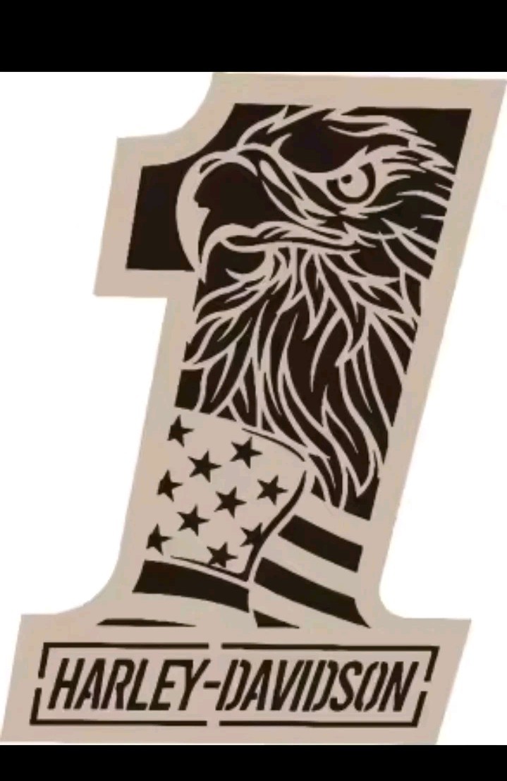 Harley Davidson #1 Dark Custom Logo Eagle Head Flag Aluminum Motorcycle Sign New