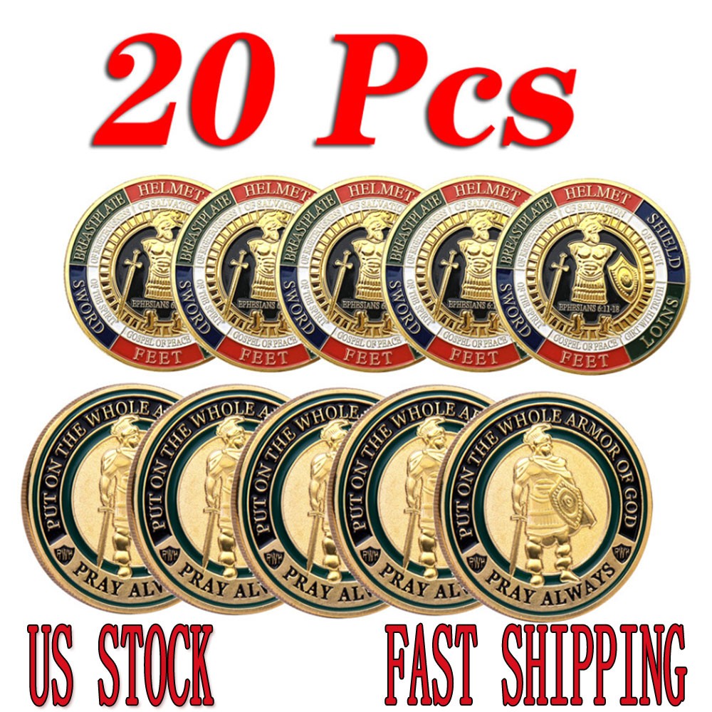 US 20 PCS Put On the Whole Armor Of God Collection Challenge Commemorative Coin US 20 PCS Put On the Whole Armor Of God Collection Challenge Commemorative Coin