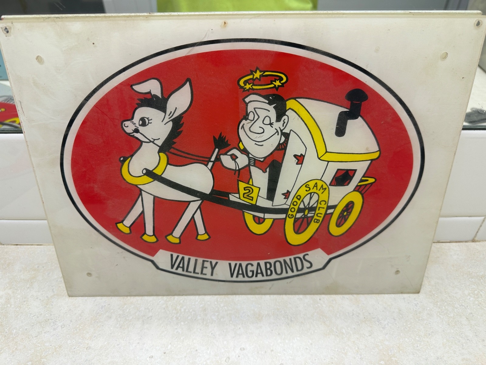 Vintage Good Sam Club Valley Vagabonds Acrylic Sign - 10\