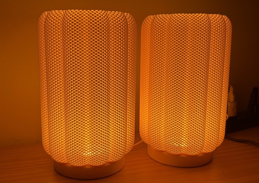 Set of Organic Wave Table Lamp, 3D Printed Cozy Lamp