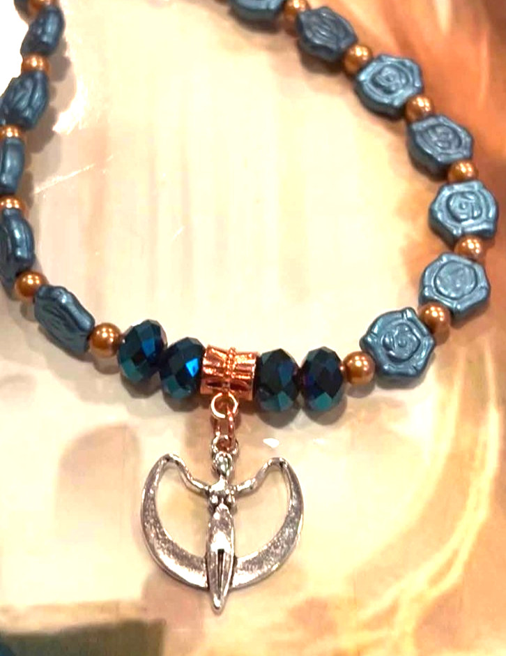 SALE Crescent Moon Goddess Figure Pagan Witch Pendant Necklace Y17