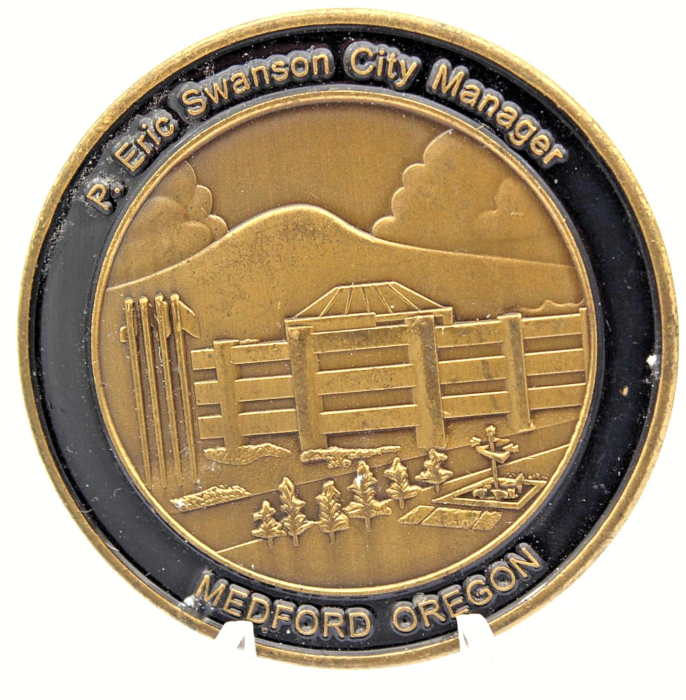 Medford Oregon City Manager Challenge Coin P Eric Swanson 1.75\