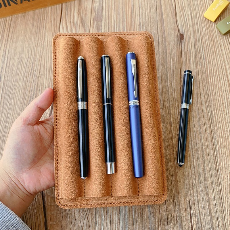 Cowhide 3 Slots Pens Tray Holder Display Pen Stand Desktop Organizer Office Home Cowhide 3 Slots Pens Tray Holder Display Pen Stand Desktop Organizer Office Home