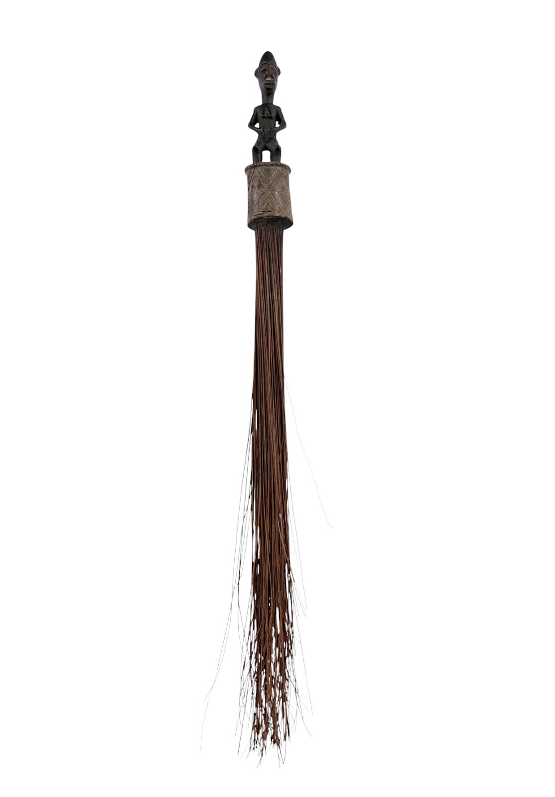 #6604 Vintage African Baule Maternity Broom With Female Figure 29\ #6604 Vintage African Baule Maternity Broom With Female Figure 29\