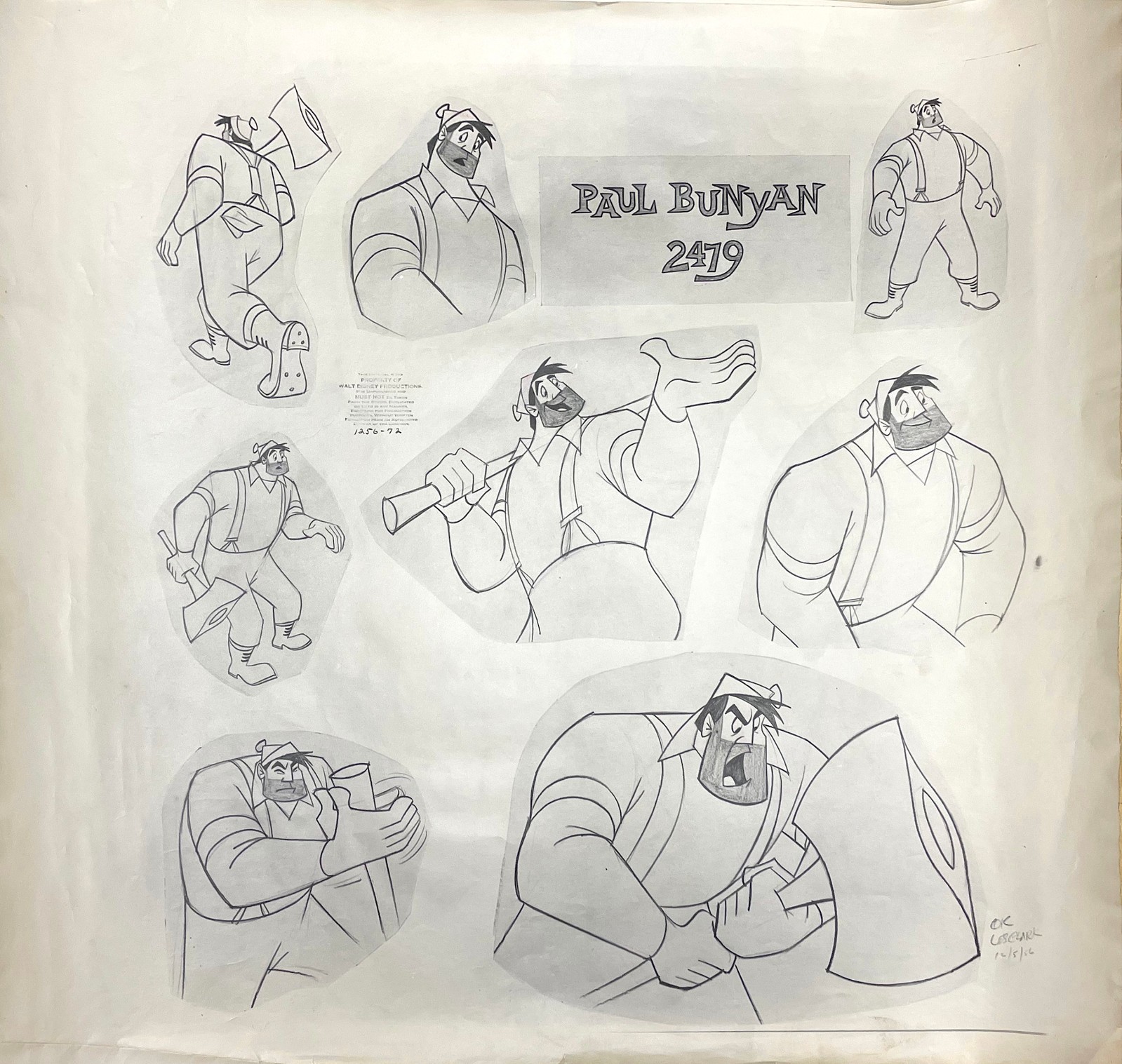 Disney:Paul Bunyan-Original Stat Oversized Model Sheet-1958