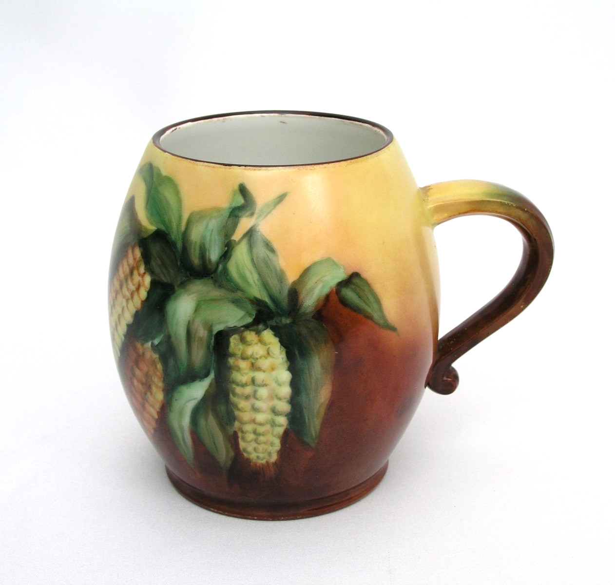 ANTIQUE AK D LIMOGES FRANCE HAND PAINTED EARS OF CORN MUG 1890-1910