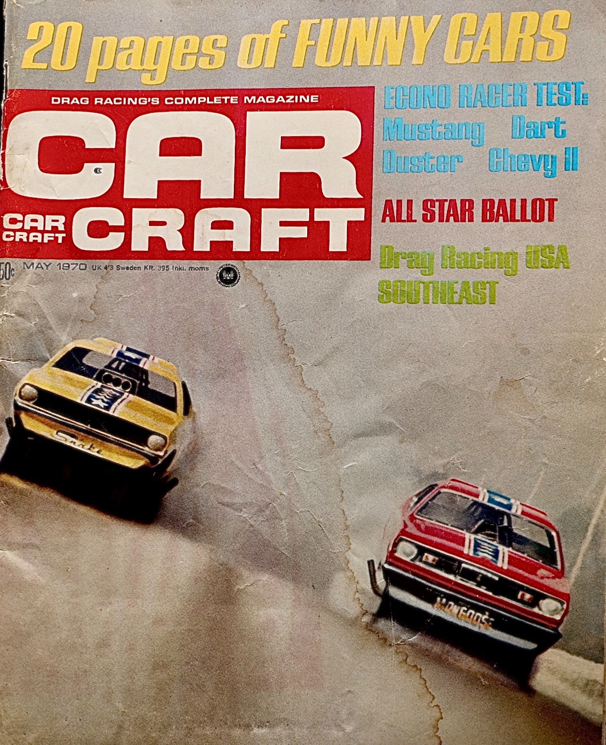 Vintage Car Craft Magazine May 1970 - Snake vs Mongoose Funny Cars (Reader Copy)
