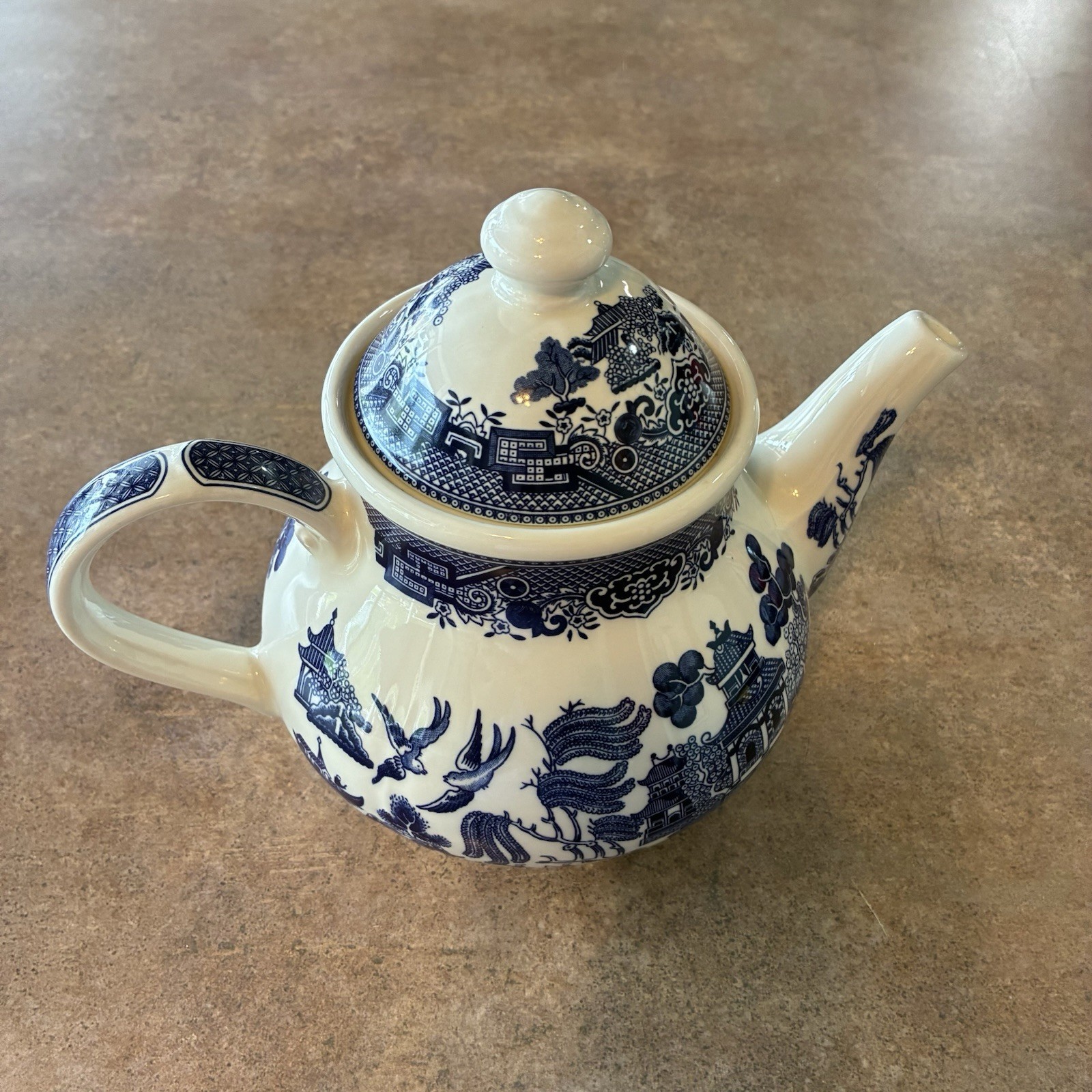 Vintage Churchill Blue Willow Teapot with Lid from England