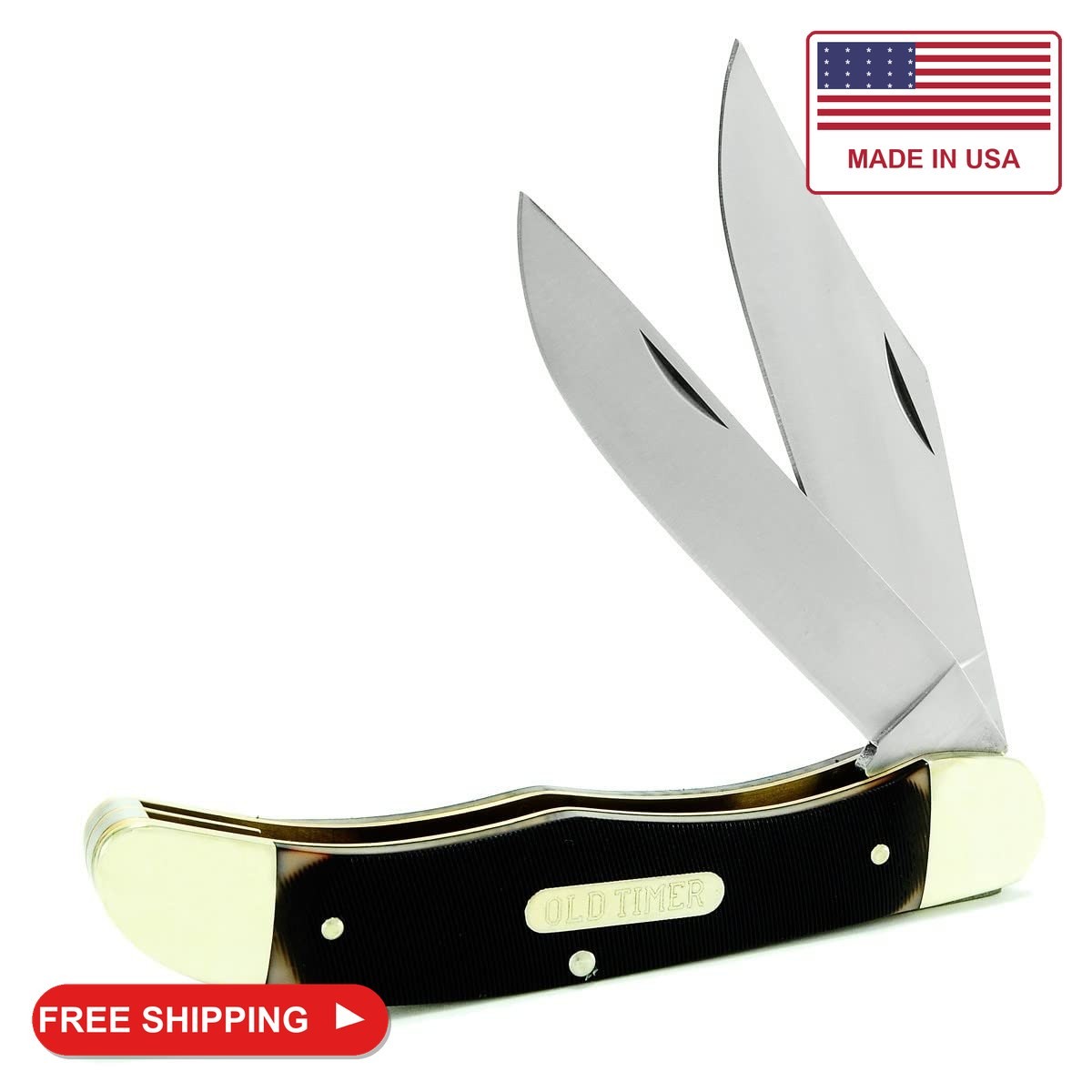 Schrade Old Timer 25OT Folding Hunter 9.3in Traditional Pocket Knife with 2 High