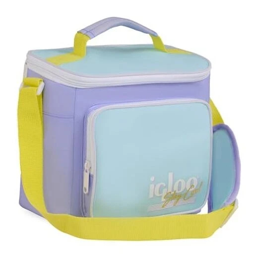  Retro Square Lunch Bag Cooler Lilac