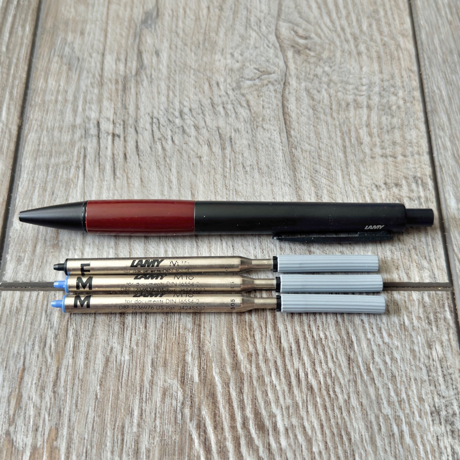Lamy Accent Wood Grip Black Ballpoint Pen With Refills