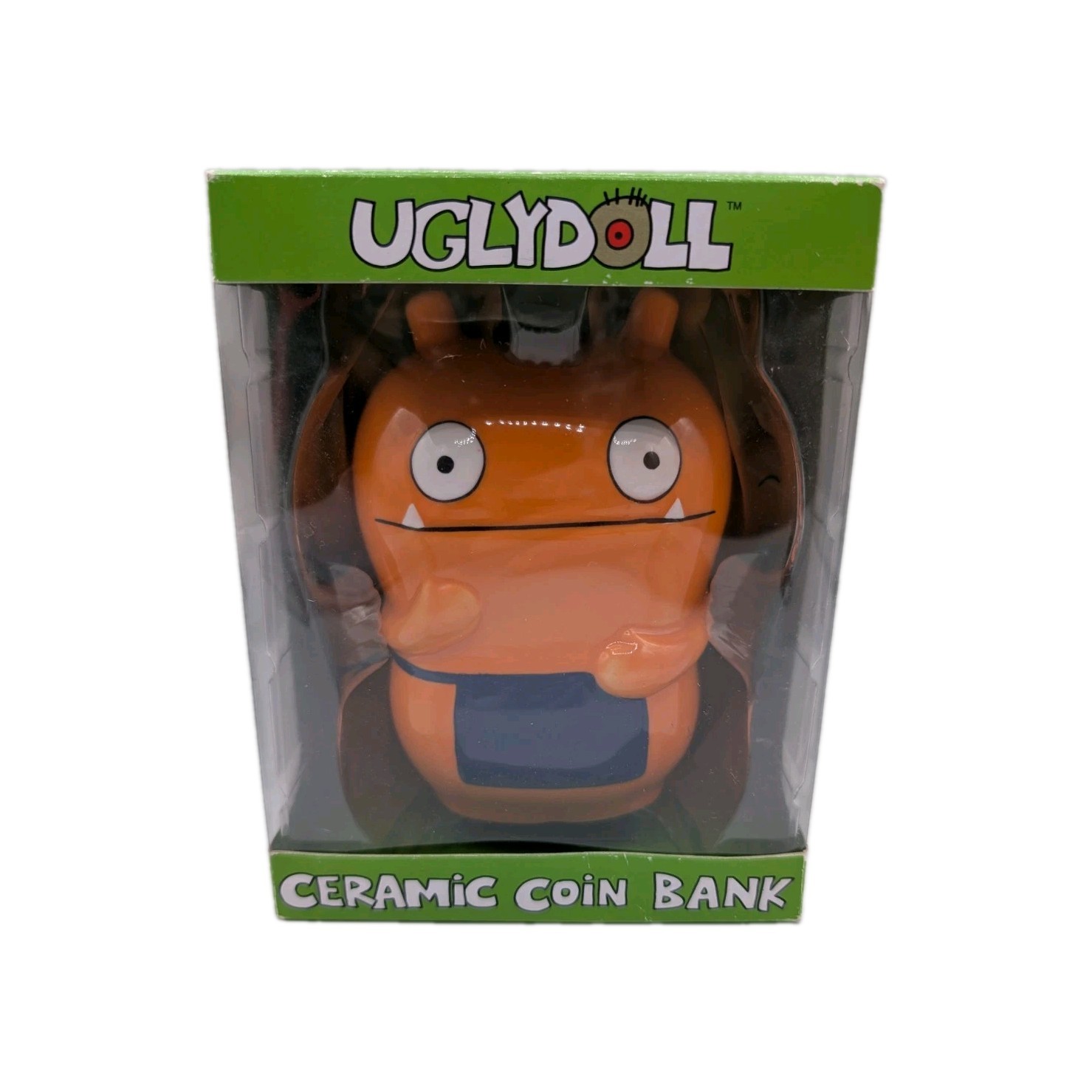 Pretty Ugly Dolls Uglydoll Ceramic Coin Bank Orange Wage Stopper Box 2010