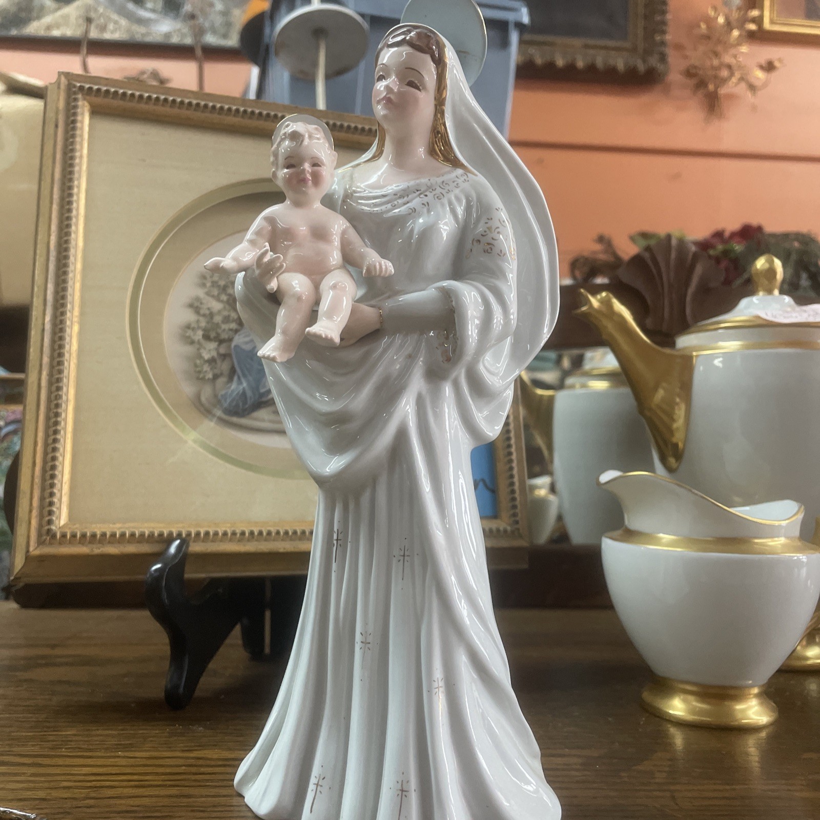 1949 Florence Ceramic Madonna and Child  Rare