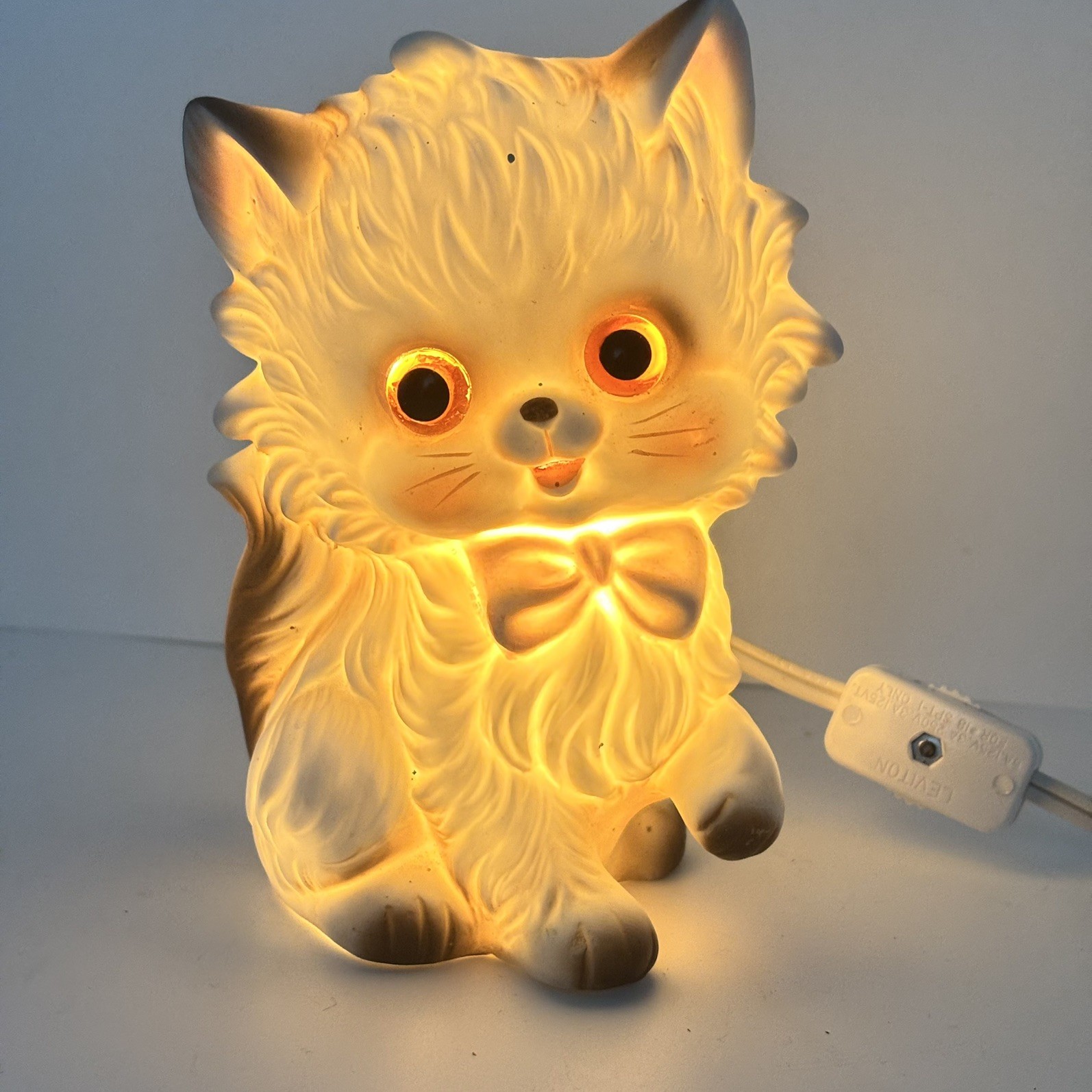 Josef Original Ceramic Cat Night Light Lamp Japan Halloween Vtg Nursery Feline