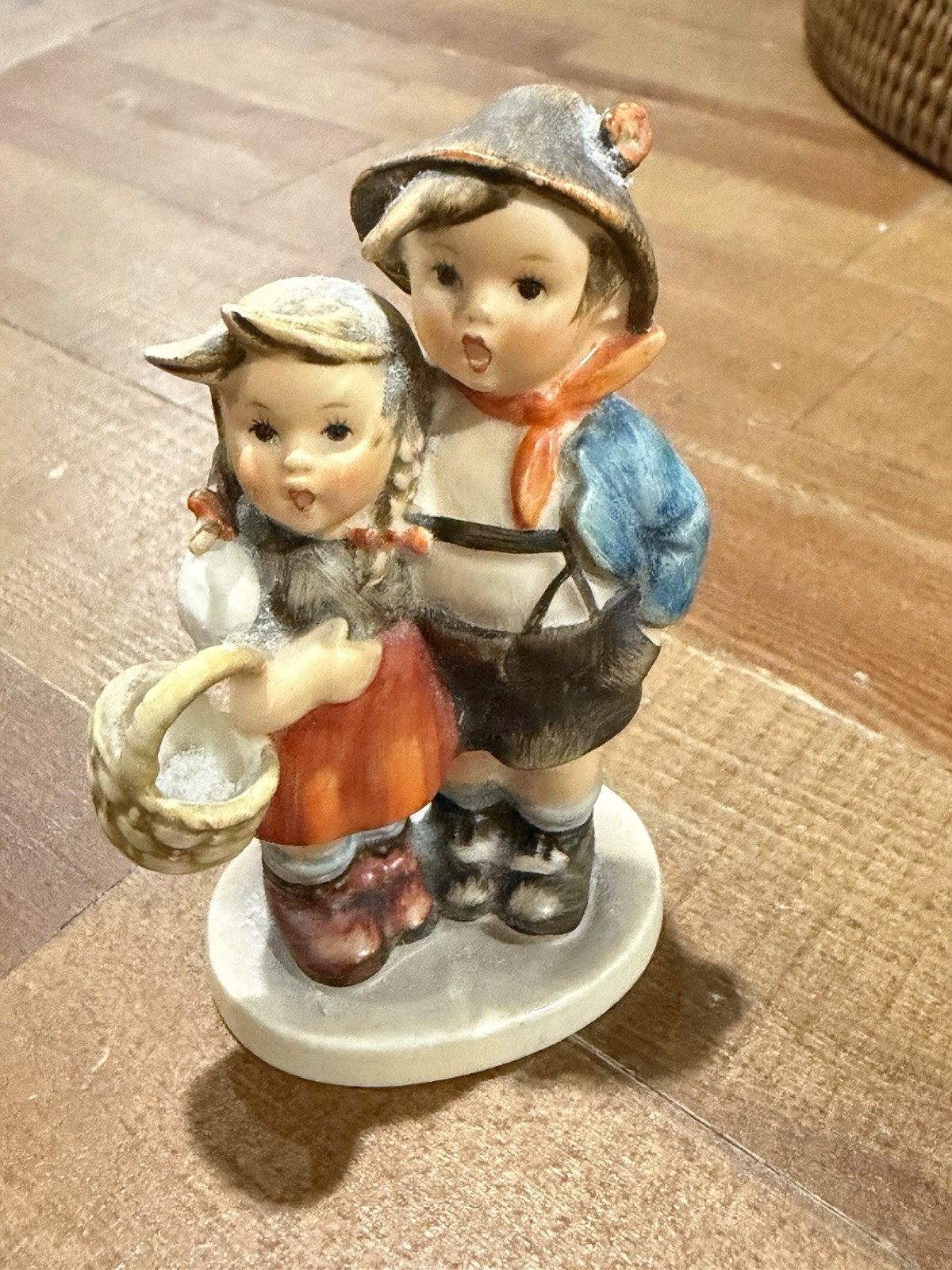 Vintage Goebel Hummel Figurine Boy & Girl w/ Basket 94/1 “Surprise Vintage Goebel Hummel Figurine Boy & Girl w/ Basket 94/1 “Surprise