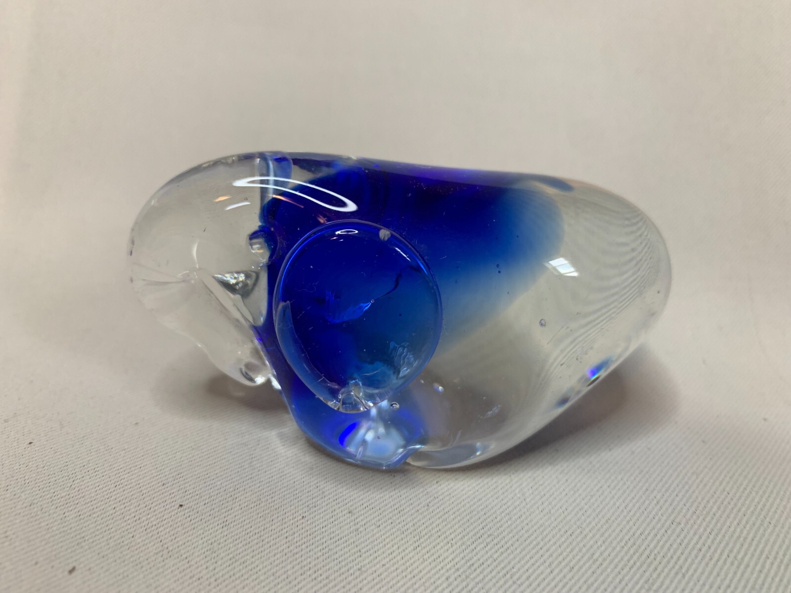 Blue & Clear Glass Decorative Paperweight - 3.5