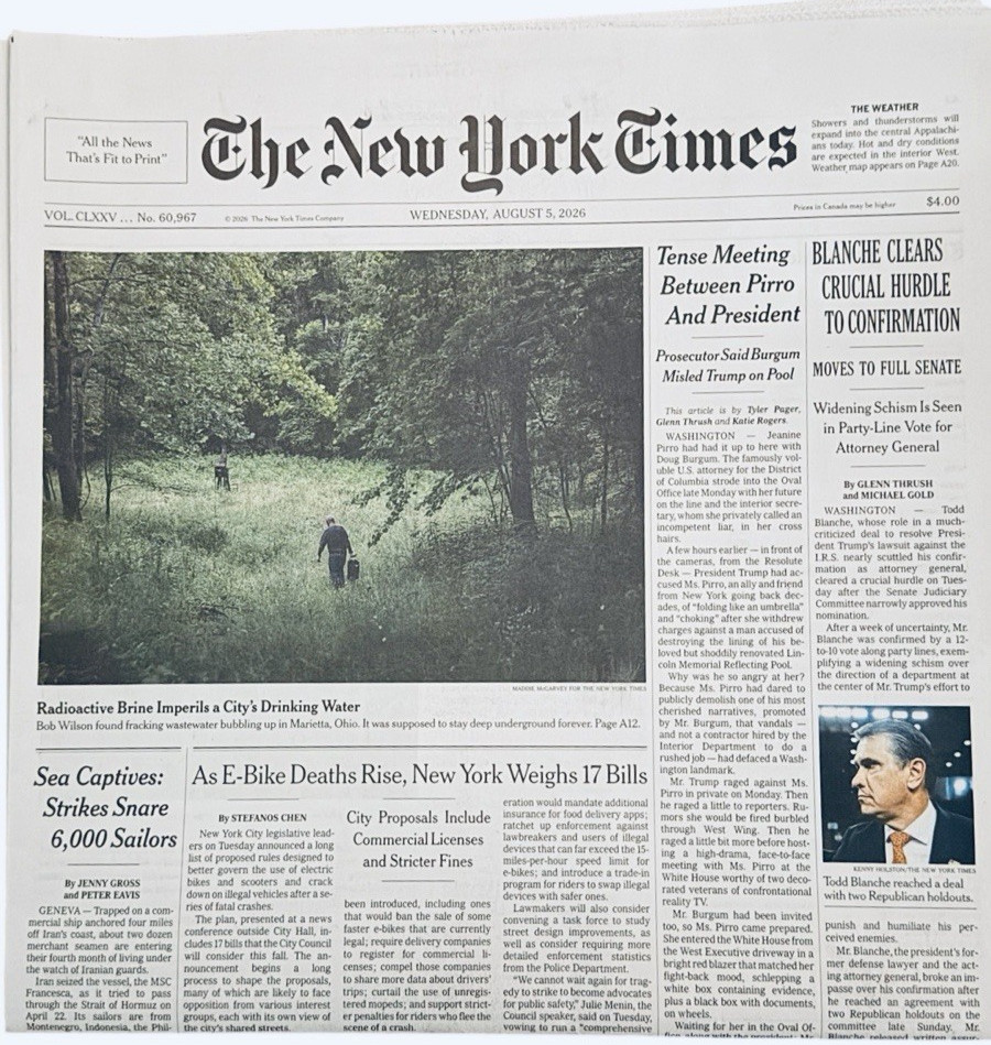 The New York Times Newspaper August 5 2026 Devastating Fires in Spokane Wa NYT