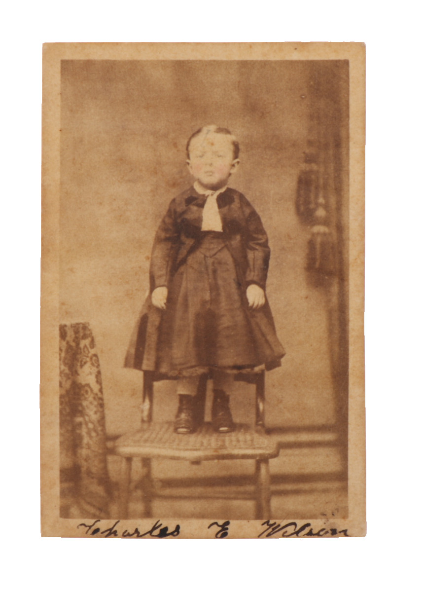 Victorian Era Carte de Visite of a Boy Charles E Wilson Standing on Chair #288